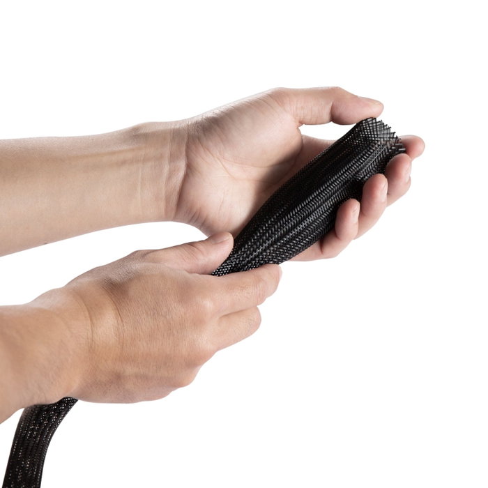 Aisens Organizador de Cables de Poliéster 20mm, Negro, 1,0m